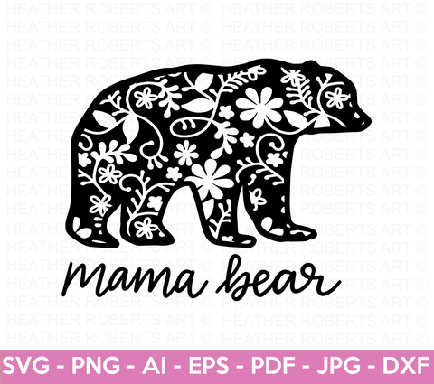 Floral Mama Bear SVG