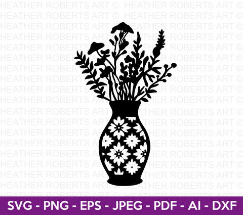 Vase of Flowers SVG