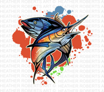 Yellowfin Tuna and Blue Marlin Sublimation PNG