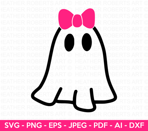 Ghost with Bow SVG