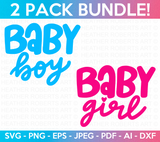 Baby Boy and Baby Girl Mini SVG Bundle