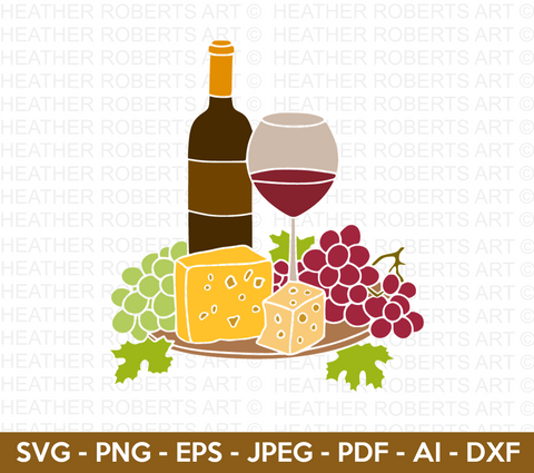 Cheese and Wine Svg