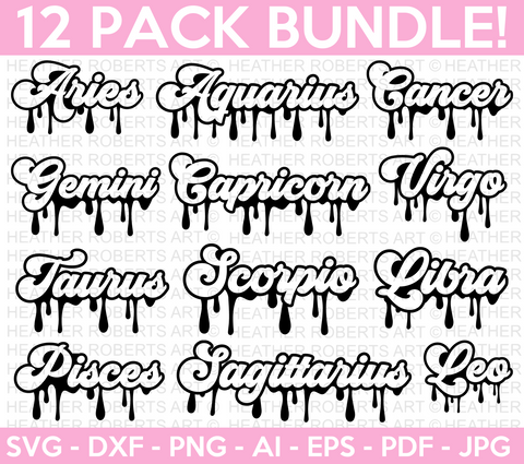 Zodiac Signs SVG Bundle