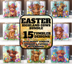 Easter Highland Cow Tumbler Wrap Bundle