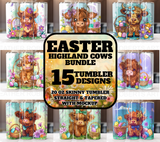 Easter Highland Cow Tumbler Wrap Bundle