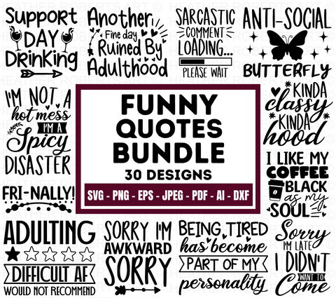 Funny Quotes Bundle Svg