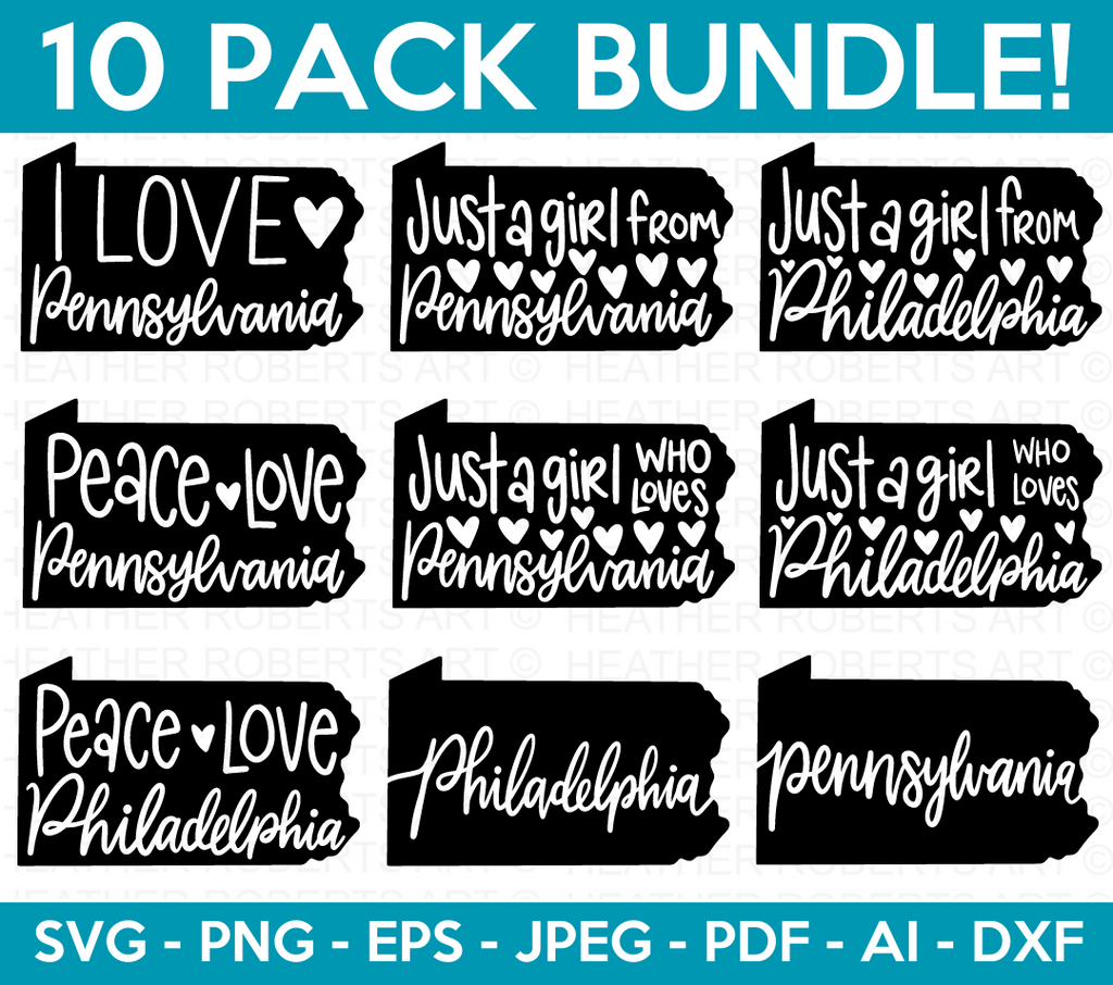 Pennsylvania SVG Bundle – Heather Roberts Art