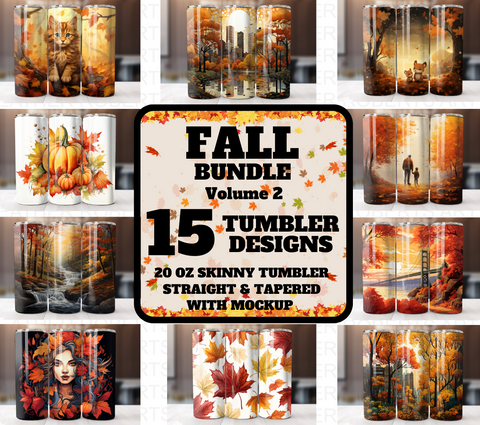 Fall 20 Oz Tumbler Sublimation Wraps Bundle - Volume 2
