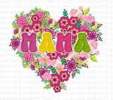 Floral Mama Heart Sublimation PNG