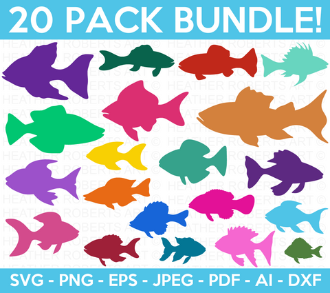 Colored Fish Svg Bundle