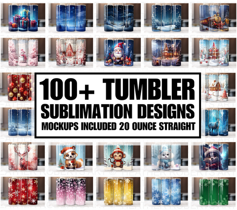 Christmas 20 Oz Tumbler Wrap Mega Bundle, 100 Designs