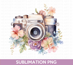 Floral Vintage Camera Sublimation PNG