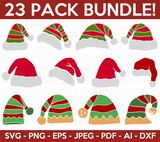 Christmas Elf and Santa Hats SVG Bundle