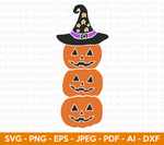 Pumpkins with Witch Hat SVG