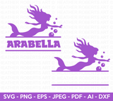 Mermaid Split Monogram SVG