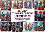 20 Oz Butterfly Tumbler Sublimation Wraps Bundle