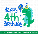 Happy 4th Birthday Svg