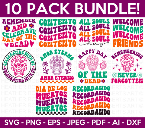 Retro Dia De Los Muertos Svg Bundle