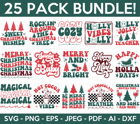 Retro Christmas SVG Bundle