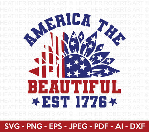 America The Beautiful Est 1776 SVG