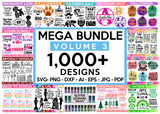 MEGA SVG BUNDLE Vol 3, 1000+ Designs