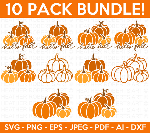 Hello Fall Pumpkins SVG Bundle