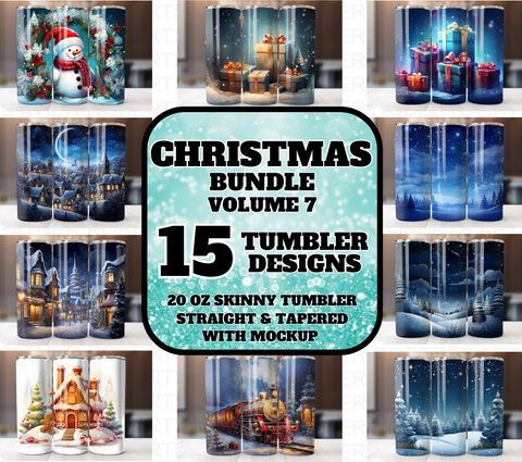Christmas 20 Oz Tumbler Wrap Bundle - Volume 7