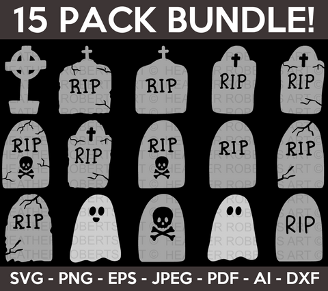 Ghost and Tombstone SVG Bundle