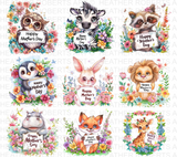 Cute Mother's Day Animals Clipart PNG Bundle