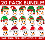 Snowman Faces SVG Bundle