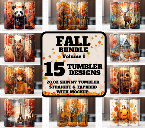 Fall 20 Oz Tumbler Sublimation Wraps Bundle - Volume 1