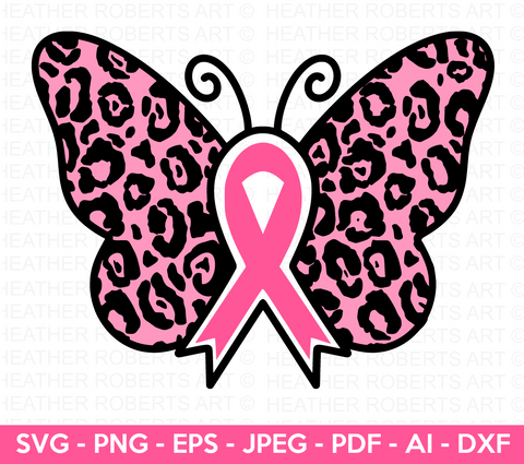 Breast Cancer Awareness Butterfly SVG