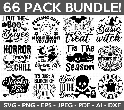 Retro Halloween SVG PNG Bundle