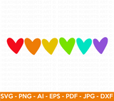 Rainbow Hearts SVG