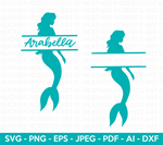 Mermaid Split Monogram SVG