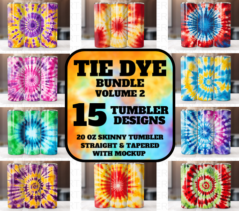 Tie Dye 20 Oz Tumbler Wrap Bundle