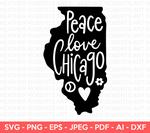 Peace Love Chicago Illinois SVG