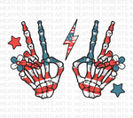 Skeleton Peace Sign PNG