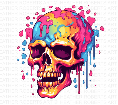 Psychedelic Skull PNG