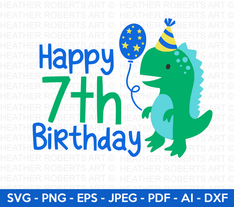 Happy 7th Birthday Svg