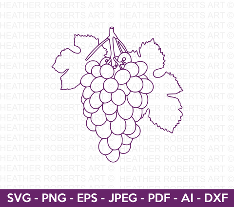 Grapes Outline SVG