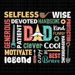 Dad Word Collage PNG