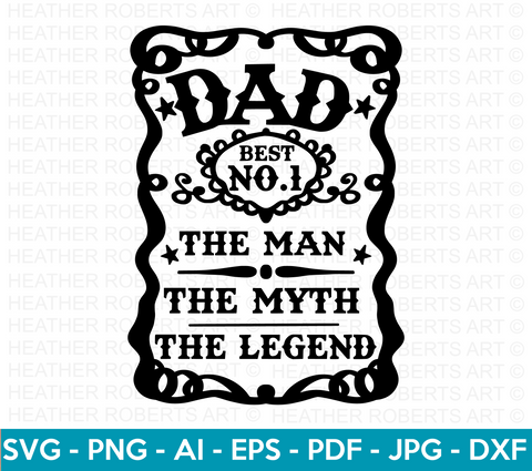 Father's Day Whiskey Label SVG