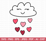 Clouds with Heart SVG