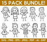 Stick Figures Svg Bundle