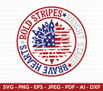 Bold Stripes Brights Stars Brave Hearts SVG