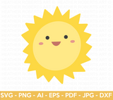 Cute Sun Clipart SVG