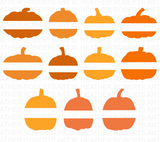 Pumpkin Split Monogram SVG Bundle