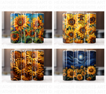 20 Oz Sunflower Tumbler Sublimation Wraps Bundle