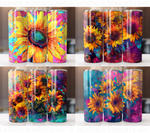 Alcohol Ink Sunflower Tumbler Wrap Bundle